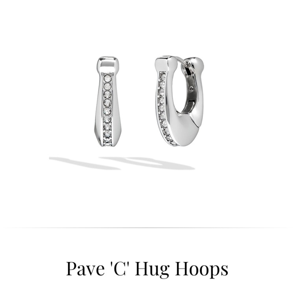Coach Pave ‘C’ Hug Hoops